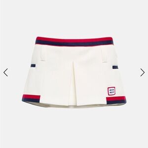 SOLD- Miu Miu Cream Skort with Red and Blue Trim